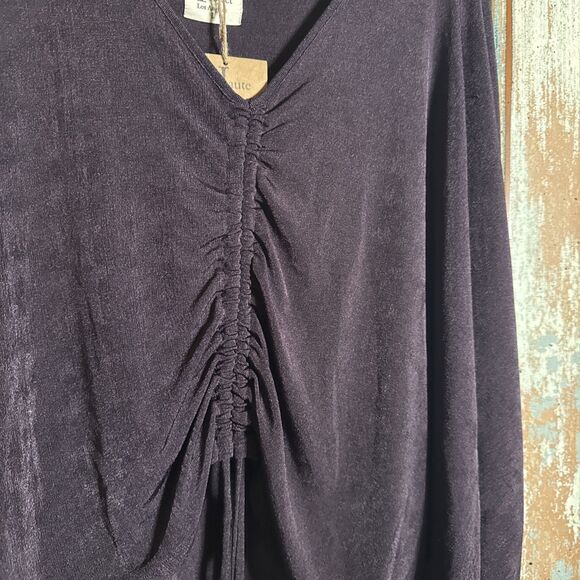 Haute Project Los Angeles L Deep Brown Drawstring NWT Super Voluminous Sleeves - Picture 6 of 10